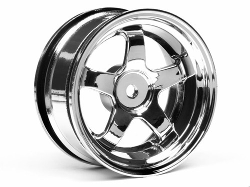 HPI 1/10 WORK MEISTER S1 Wheels 26mm 5 Star CHROME (2pcs) 3mm Offset #3593
