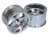 Kawada 1/10 Car Wheels 5 Star STAGGER CHROME SET OF 4