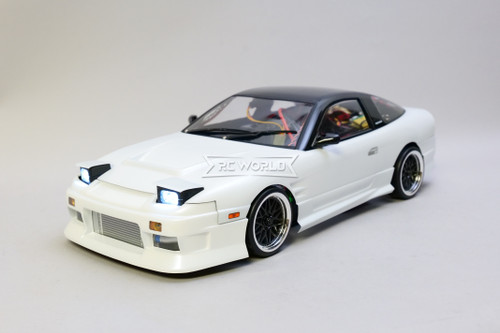 RC 1/10 Drift NISSAN 180SX Brushless w/ Pop Up Lights -RTR- WHITE