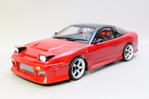 RC 1/10 Drift NISSAN 180SX Brushless w/ Pop Up Lights + Sounds -RTR- RED