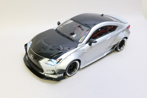 1/10 RC Drift LEXUS RCF Rocket Bunny Wide Body L.E.D Lights -SILVER- RTR