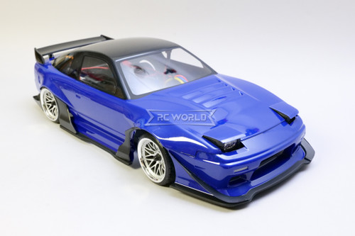 RC 1/10 Drift NISSAN 180SX Brushless w/ Pop Up Lights + Sounds -RTR- BLUE