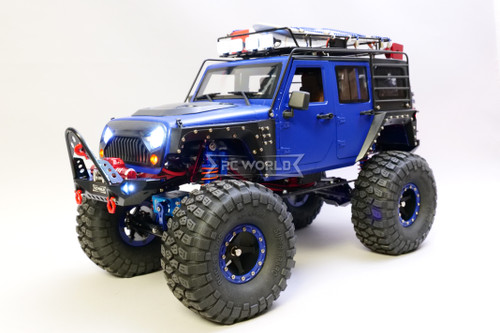 Custom 1/10 RC JEEP WRANGLER Rubicon 4X4 w/ LED 2- Speed 11.1V *RTR* -BLUE-