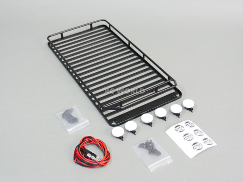 RC Defender 110 Metal Roof Rack W/ 6 Hella LED Spot Lights