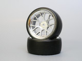 1/10 DRIFT Wheels 6MM Offset SILVER Web W/ Chrome LIP 