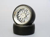 1/10 DRIFT Wheels 3MM Offset SILVER 3 Piece W/ Chrome LIP 