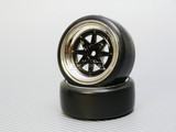 1/10 DRIFT WHEELS Vintage 3MM Offset BLACK Work Star W/ Chrome LIP *4pcs*