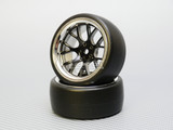 1/10 DRIFT Wheels 6MM Offset BLACK  Web W/ Chrome LIP *4pcs*