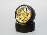 1/10 DRIFT Wheels 6MM Offset GOLD  Web W/ Chrome LIP *4pcs*