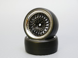 1/10 DRIFT Wheels 3MM Offset BLACK Mesh W/ Chrome LIP *4pcs*