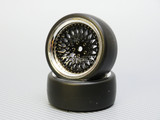 1/10 DRIFT Wheels 6MM Offset BLACK Mesh W/ Chrome LIP *4pcs*