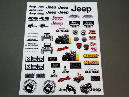 1/10 Jeep Decal Sticker Sheet