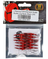 DS Racing 1/10 SCALE NUTS -BULLET RED (24 PCS) #DEN-3RA