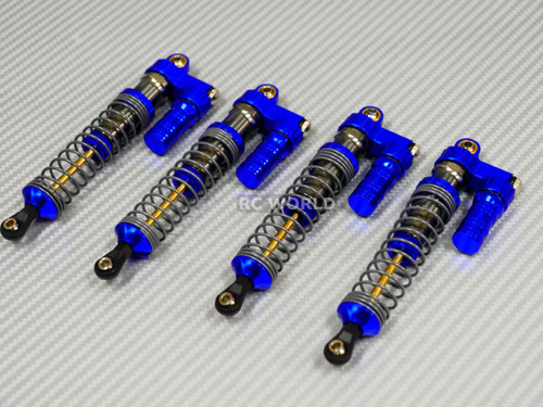 Axial SCX10 Jeep Honcho METAL PiggyBack SUSPENSION SHOCKS 120MM BLUE/ GUN 4 pcs