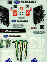 RC 1/10 DECAL Stickers -MONSTER ENERGY * DC *SUBARU  Vinyl Sheet