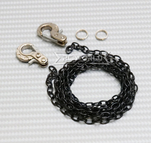 1/10 Scale METAL CHAIN W/ LATCH Hook BLACK Chain 36" Long -SILVER-