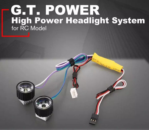 RC LED Head Lights HIGH Power HEADLIGHTS Large 22mm w/ Electronic Switch