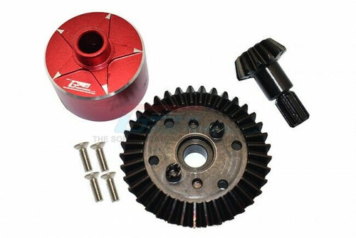 GPM Arrma Granite STEEL Gear 37T & PINION 13T W/ DIFF Case MAG1200S -RED-