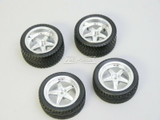 Kawada 1/10 Car Wheels STAGGER 5 STAR Chrome Set 