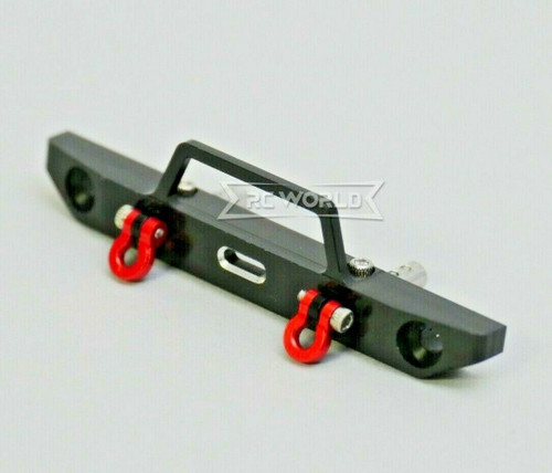 For Axial SCX24 1/24 Metal FRONT BUMPER Bullnose w/ Shackles BLACK