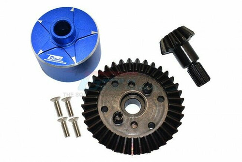 GPM Arrma Granite STEEL Gear 37T & PINION 13T W/ DIFF Case MAG1200S -BLUE-