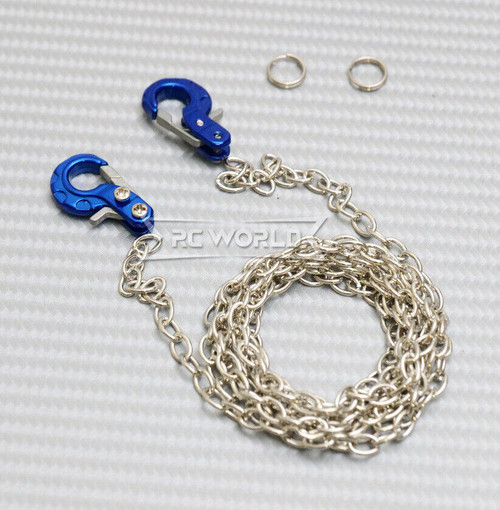 1/10 Scale METAL CHAIN W/ LATCH Hook SILVER Chain 36" Long -BLUE-