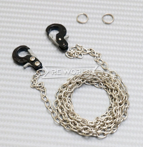 1/10 Scale METAL CHAIN W/ LATCH Hook SILVER Chain 36" Long -BLACK-