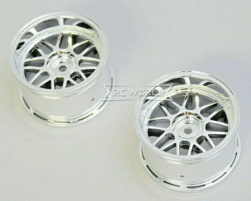 Kawada 1/10 Car Wheels MESH Chrome WIDE SET 32mm (2PCS) #TU38C