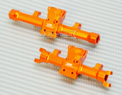 GPM Axial SCX24 METAL AXLES Front + Rear Upgrade Aluminum (2pcs) ORANGE