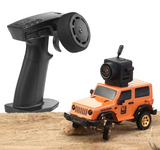 RC 1/64 Micro JEEP WRANGLER 4x4 w/ LED w/Camera+ FPV Goggles RTR -ORANGE-