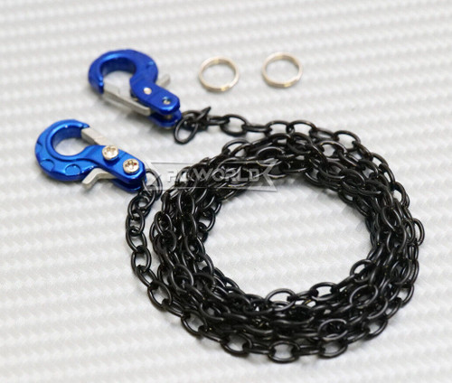 1/10 Scale METAL CHAIN W/ LATCH Hook BLACK Chain 36" Long -BLUE-