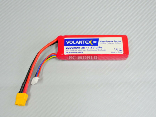 Volantex RC Airplane LIPO BATTERY 11.1V 3S 2200MAH Lithium Pack #757-6