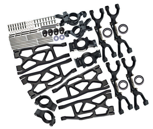 GPM For Traxxas X-Maxx METAL UPGRADE SET Arms, Knuckles, Hubs #TXM100 -BLACK-