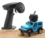 RC 1/64 Micro JEEP WRANGLER 4x4 w/ LED w/Camera+ FPV Goggles RTR -BLUE-