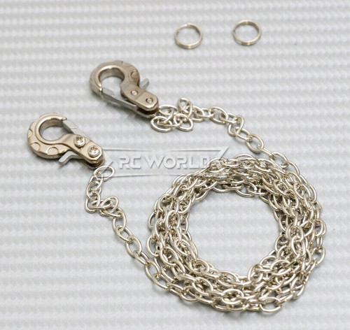 1/10 Scale METAL CHAIN W/ LATCH Hook SILVER Chain 36" Long -SILVER-