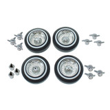 1/10 Low Rider DAYTON WIRE Rims + Tires SET Nut Covers (4PCS) -SILVER CHROME-