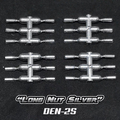 DS Racing 1/10 SCALE NUTS -LONG SILVER (24 PCS) #DEN-2S