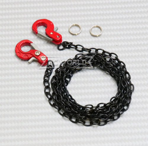 1/10 Scale METAL CHAIN W/ LATCH Hook BLACK Chain 36" Long -RED-