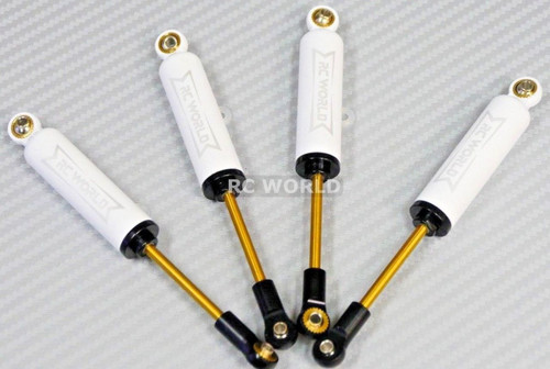 RC 1/10 TRUCK Suspension 110MM Internal SHOCK ABSORBER Aluminum WHITE Set OF 4