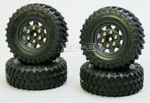 1/24 Micro Off-road WHEELS TIRES Set 47mm Assembled (4pcs) BLACK