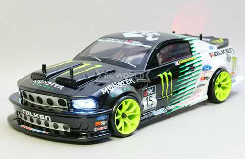 RC 1/10 Drift FORD MUSTANG Monster Energy Drift Car RTR W/ LED