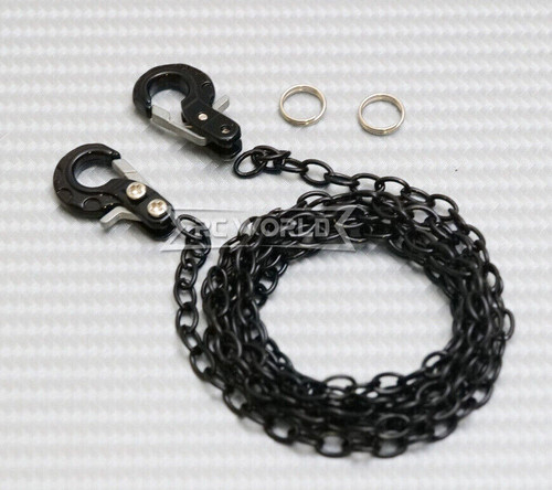 1/10 Scale METAL CHAIN W/ LATCH Hook BLACK Chain 36" Long -BLACK-