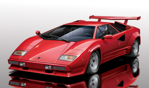 Aoshima 1/24 Lamborghini Countach 5000 QUATTROVALVOLE INJECTION Model Kit