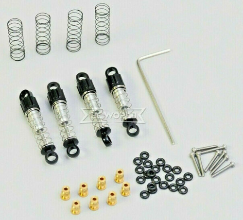 1/24 Axial SCX24 Upgrade METAL Suspension SHOCKS Aluminum 36mm (4) pcs SILVER