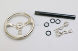 RC 1/10 Scale STEERING WHEEL Sport Metal 39mm -SILVER-