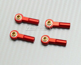 M3 Metal Rod End Links 26MM X 5MM *LONG* - RED - (4PCS)