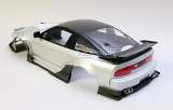 RC 1/10 BODY Shell NISSAN 180SX Wisteria w/ Pop Up Lights *FINISHED* -SILVER-