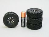 1/24 Micro Off-road WHEELS TIRES Set 47mm Assembled (4pcs) BLACK