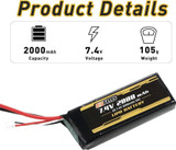 FMS 7.4VLIPO BATTERY Pack #C1629