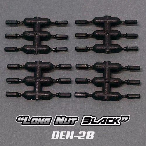 DS Racing 1/10 SCALE NUTS -LONG BLACK (24 PCS) #DEN-2B